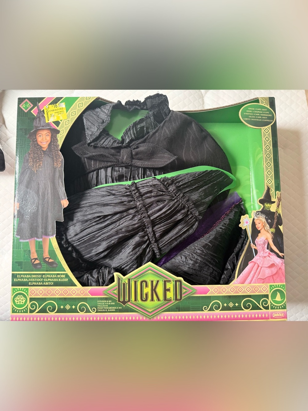 Wicked Deluxe Elphaba Black Defying Gravity Dress Up Set 4-6 NIB